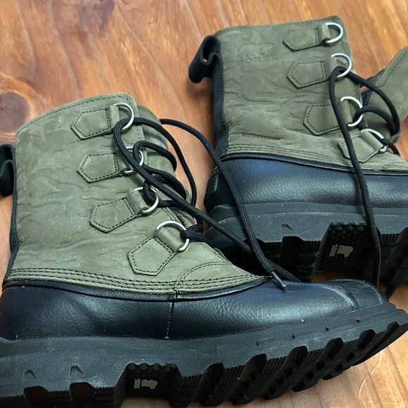 Sorel Olive and Black Lace-Up Boots - Picture 6 of 9